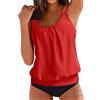 uxxnjfg Costume Intero Donna Curvy Contenitivo Push Up Costumi Interi Mare Vita Alta Mestruale Monokini Brasiliana Tankini 2025 Beachwear Trikini Sexy con Scollo a V Rosso XXL