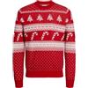 JACK & JONES JJXmas Gabriel Knit Crew Neck Maglione Lavorato a Maglia, Scarlet Sage/Pattern:w. Cloud Dancer, L Uomo
