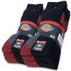 Dickies® CUSHIONED CREW Work Socks - Calzini da lavoro da uomo, taglia 41-45 e 46-50, 8 paia di colore nero, 41-45