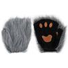 TINAYAUE Guanti pelosi con zampa di gatto guanti in peluche senza dita per cani orso lupo zampe guanti uomo donna pelliccia sintetica lupo mannaro accessori costume Halloween Cosplay festa peloso mezze dita