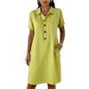 LUNULE Vestito Donna Elegante Lungo, Vestito Donna Elegante Sera, Abiti da Dresses (Giallo, M)