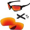 PapaViva Sostituzione lenti & Kit gomma per Oakley Jawbone/Racing Jacket, Rosso Fuoco - Non polarizzato, Taglia unica
