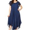 Sakkas di tutti i Giorni Elementi Essenziali cap Manica Caftano Vestito o Cover-up per Le Donna-Navy-One Size