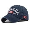 Les trésors d'érable Berretto da baseball Canada Unisex Blu invecchiato - 100% cotone - foglia d'acero ricamato - regolabile - berretto sportivo e tempo libero per uomo e donna