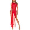 Koucla Cover-up Abito Gogo, maxi abito trasparente, senza maniche, con cutouts