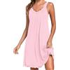 Uniexcosm Camicia da Notte Donna Cotone Corta con Girocollo Sciolto Maniche Corte Camicia da Notte Volant Lovable Sleepwear per Casa e Casuale Rosa 3XL