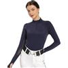 Harrison Howard Top equestre da donna a maniche lunghe, design a mezza rete, top estivo ad asciugatura rapida con scollo alla moda
