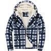 JACKETOWN Giacca Uomo in Pile Con Cappuccio Camicia in Flanella a Quadri Giacca Intermedia Calda E Imbottita Giacca Casual Con Tasche Ideale per Autunno E Inverno
