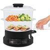 Seb Minicompact - Vapore, cottura sana, 6 l, 800 W, 2 ciotole impilabili, contenitore per riso e cereali, timer 60 min, spegnimento automatico, livello dell'acqua visibile, facile da riporre VC139800