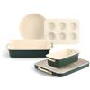GreenPan Reserve - Set di 6 stampi da forno antiaderenti in ceramica, con manico dorato, teglie da forno per torte, muffin, griglia di raffreddamento, senza PFAS, resistenti al forno fino a 240 °C