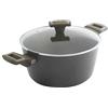 zanetti, Casseruola TERRA Alto Spessore, Casseruola Antiaderente Alluminio con Coperchio e 2 Maniglie Soft Touch Effetto Legno, Adatta a Tutti i Piani Incluso Induzione, Diametro 24 cm, Pack Riciclato