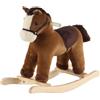 ROCK MY BABY Gioco di cavallo a dondolo marrone scuro per bambini dai 18 mesi in su, giocattolo in peluche con suono realistico, imbottitura morbida, certificato CPC (marrone chiaro)