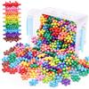 NiToy Blocchi di collegamento a fiocchi di neve 300 pezzi per bambini dai 3 anni in su, mattoncini in plastica multicolore per l'apprendimento precoce e la creatività, giocattolo STEM con custodia per