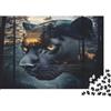 BNKJTFHZGLDQ Pantera Nera Puzzle 1000 Pezzi per Adulti Carta Vista Notturna della Foresta Relax Gioco di Puzzle 1000 Pezzi Arredo Regalo Famiglia 38x26cm/1000pcs