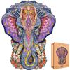Lubiwood Elefante mistico Deluxe Puzzle in Legno a Forma Unica di Animale (29x21 cm) - Progettato in Europa, Incoraggia la Concentrazione, Fornito con Scatola Regalo in Legno