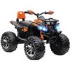 HOMCOM quad elettrico per bambini, quad da 12V 10Ah per bambini con funzione avanti e indietro, 2 motori, connessione USB, lettore musicale MP3, veicolo per bambini con faro 3-8 km/h, per 3-5 anni,