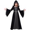 Spooktacular Creations Costume nero con cappuccio per ragazze, costume da strega, Halloween, giochi di ruolo, taglia L (10-12 anni)