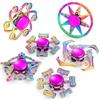 SCIONE Lot de 6 Fidget Spinner Metallo, Giochi Anti-stress Arcobaleno per Bambini e Adulti, Rotazione 2-3 Min Alta Velocità, Cuscinetti Professionali per TDAH, Regalo Compleanno