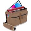 ENHANCE Designer Edition DnD Borsa- Elegante Borsa a Tracolla per Giochi di Ruolo, Adatta per il Manuale del Giocatore, Raccoglitori, dadi e Accesori, con Custodia per Tablet e Tasche Laterali (Beige)