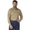 Wrangler Riggs Workwear FR Flame Resistant Western Long Sleeve Two Pocket Snap Shirt, Khaki, XX-Large