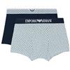 EMPORIO ARMANI Confezione da 2 Boxer da Uomo, BA.Blu GEOMET/AR.Blu, L