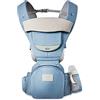 SONARIN Marsupio Neonati Multifunzione 3 in 1 con Sedile,Puro Cotone 3D Air Mesh Portantina Traspirante per Neonati e Bambini 0-36 Mesi,Ergonomico,Regolabile,Tutte le Posizioni,Fino a 30 KG(Blu)