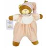 LaneWorld Orso porta pigiama con bavaglino in tela aida (rosa)