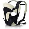 SONARIN Nuova Marsupio Neonati,Sicura e Comoda,rinforzata in posizione ergonomica, portatile traspirante multifunzionale all-season,varietà di posizione, il miglior regalo per bambini(Beige)