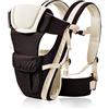 SONARIN All Season Marsupio Neonati con portabiti con cinghia variabile e schienale rimovibile,Ergonomico,Sicuro, Confortevole, adattato al crescente sviluppo del tuo bambino(Cachi)