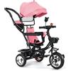 OHMG Triciclo Bambino Scalabile Fino a 25 kg Bici Da Passeggiata Per Bambini Più Anziani, Sedile Reversibile, Grande Cestino Borsa, Canna e Parasole Pieghevole Bicicletta, Accessori