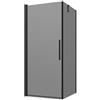 Parama Box doccia 90x90cm con apertura a battente e parete fissa, profili nero opaco e vetro da 6mm fumè h195 | Elba