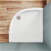 SUNXURY Piatto doccia semicircolare, 90 x 90 cm, piatto doccia piatto, curvo, antiscivolo, raggio 550 mm, con copertura in acciaio inox