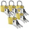 QWORK® 5 Pezzi Mini lucchetto con chiave, lucchetto piccolo in ottone, per valigie, armadietti, bagagli, borse da viaggio, zaino, 20 mm