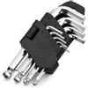Cyberwork Set chiavi a brugola 9 pezzi 1,5-10mm, chiavi angolari testa sfera | Acciaio cromato, supporto pratico, selezione rapida delle misure, ideale per mobili, bici e lavori fai da te