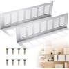 EFUTURETIME 1 Paio Griglie di Ventilazione Rettangolari 300×80 mm, Alu | Griglia d'Aerazione per Porta e Armadio, con 8 Viti