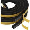QWORK® 2 Rotolo Guarnizioni Finestre in Schiuma, Nastro Sigillante Autoadesivo 12 mm x 10 mm x 2 m, Nastro in Schiuma Fonoassorbente Anticollisione, per Finestre e Aria Condizionata