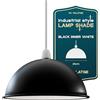 DC VOLTAGE Paralume in metallo per lampade a sospensione da soffitto stile industriale retrò non elettrico a forma di cupola paralumi per cucina camera da letto anello riduttore 0 (Bianco E Nero)