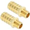 sourcing map Raccordi per tubi in ottone, 2 pezzi, 5/8 Barb x 1/4 NPT maschio in ottone per acqua, carburante, aria