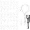 NAMIS 30 ganci a vite bianchi, ganci per viti, viti a gancio con fusibile, gancio a vite in acciaio inox, per appendere cesti per piante, decorazioni natalizie, catene luminose, campanelli a vento e casetta