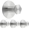 SAYAYO Ganci Adesivi Ganci Portasciugamani in Acciaio Inox Gancio Accappatoio Bagno Argento, Gancio Appendiabiti Autoadesivo Appendi Strofinacci Cucina Senza Foratura, 4 Pezzi