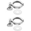 PATIKIL 2 Pezzi Morsetto Sanitario Tri Singolo Perno Resistente Argento | Morsetto Sanitario In Acciaio Inox 304, Con Dado A Farfalla E Guarnizione In Silicone