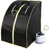 LANTUS Saunas Portatile Vapore Spa Mini Saune Macchina con Cabina Sauna a vapore Sauna domestica in casa Bagno di vapore Box Sauna per Personale Detoxify Perdere Peso (Nero)