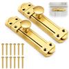 Fofuo Confezione da 2 chiavistelli scorrevoli per porte scorrevoli, 100 mm, in ottone, spessi, resistenti, per porte interne ed esterne, bagno, camera da letto, armadi, armadi, colore: oro