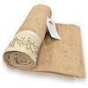 Vico Casa® Telo bagno grande, asciugamano bagno doccia 100x150cm / In 100% cotone, certificato OEKO-TEX/ELENOR BEIGE disegno floreale