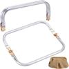 Beebeecraft 2 Pezzi 22cm Chiusura per Borsa Uncinetto in Alluminio | Chiusura a Molla per Borse Manico Borsa Cornice per Borsa Frizione Artigianato Telaio Quadrata Assemblata Telaio Frizione