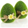 com-four® 2x uovo decorativo pasquale con fiocco e fiori, decorazione