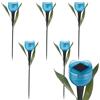 anso 6 luci LED a forma di tulipano da giardino, a energia solare, decorazioni per esterni (blu)