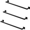 ML DESIGN modern living ML-Design Set 3 Appendiabiti Porta Asciugamani Attacco a Parete 90 x 12 cm in Acciaio Nero per Bagno Cucina Soggiorno Balcone Camera da Letto Porta Salviette da Muro Salvaspazio Peso Supportato 50 kg
