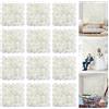 QinmiGarden Pannelli da parete con fiori artificiali, 16,5 x 16,5 cm,ideale per palcoscenico, feste, sfondo fotografico, decorazione per la casa (WHITE, 12)