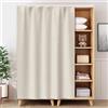 YSPZDQ Tendina Sottolavello Cucina Senza Foratura, Tenda Cucina Antipolvere & Autoadesiva, Petto Corto Tendine Oscuranti con Binari Scorrevoli per Cucina, Bagno, Armadio(Beige,70 x 60 cm)